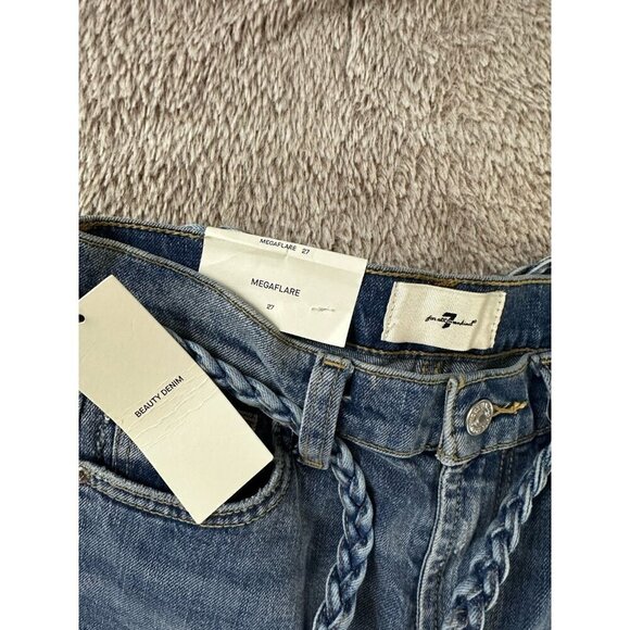 7 For All Mankind Megaflare Womens Jeans Medium Wash High Rise Size 27 NEW NWT - Picture 6 of 16